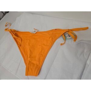 TILLYS‎ Orange Ruched Side Tie Bikini Bottoms Swimsuit Bathing Suit XL NWT